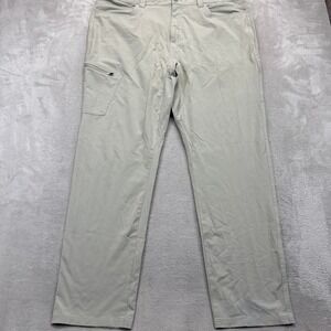 Simms Fishing Pants Mens 40 Khaki Cargo Zip Pocket Cotton Polyester Spandex